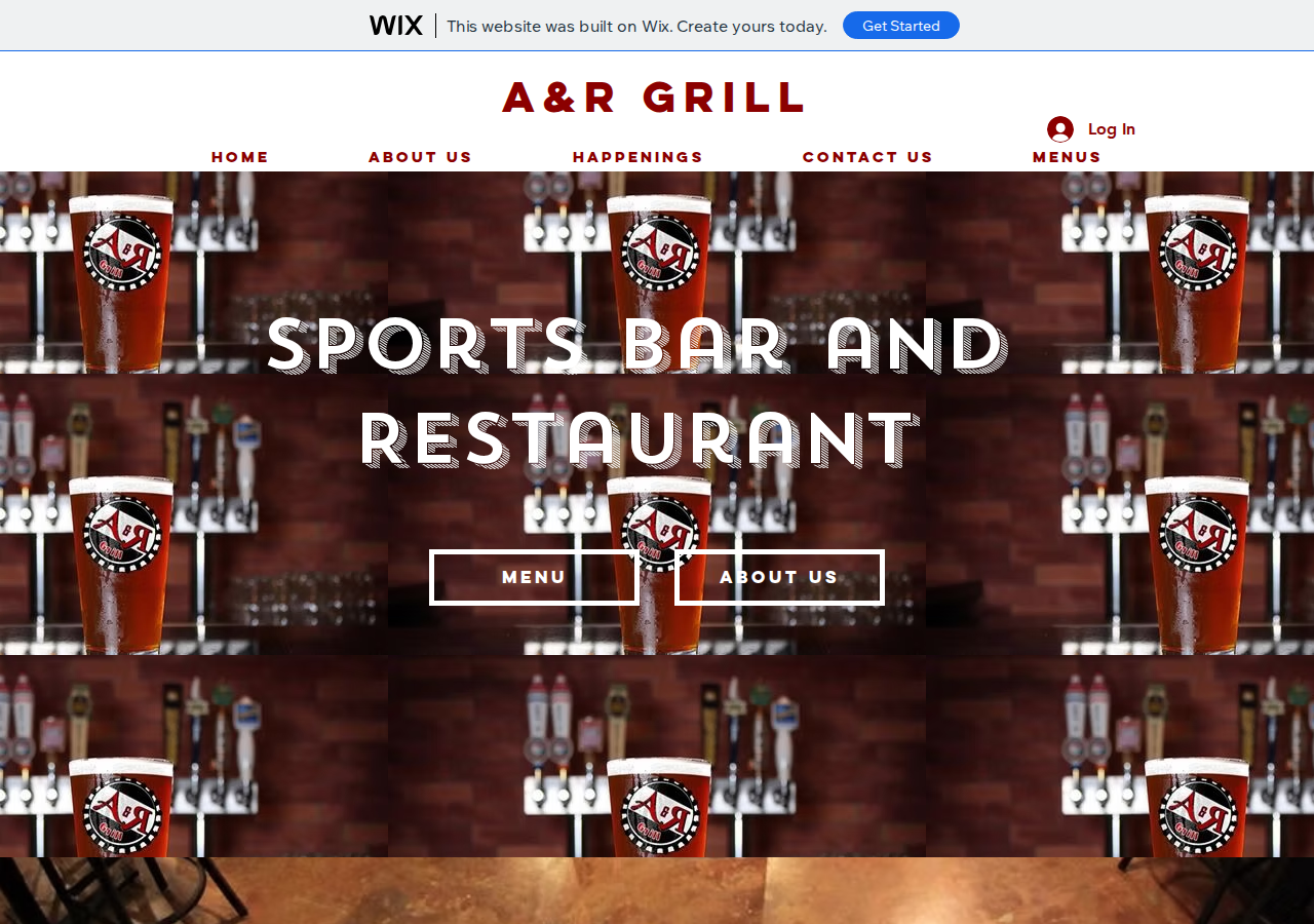 A&R Grill current live website screenshot