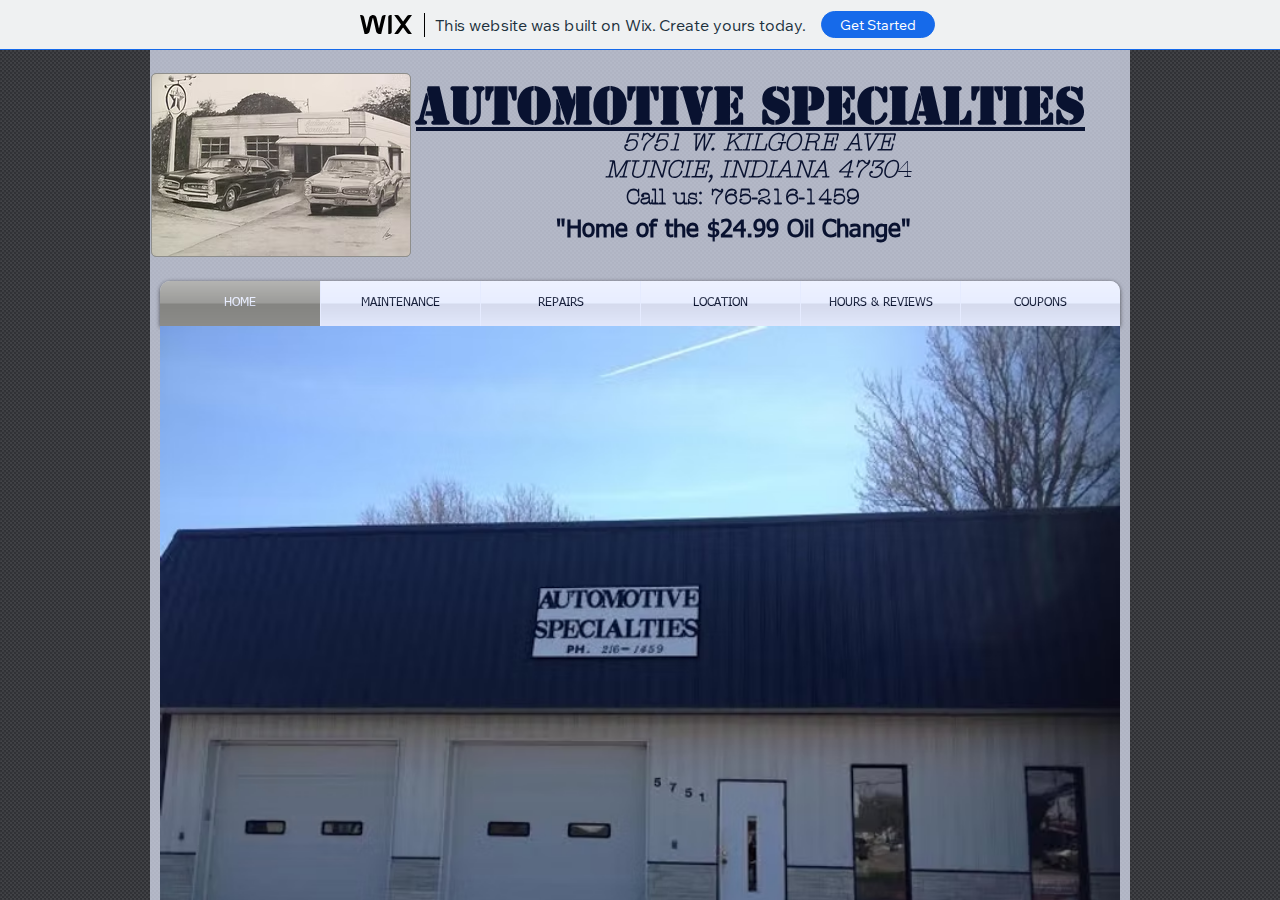 Automotive Specialties current live website screenshot