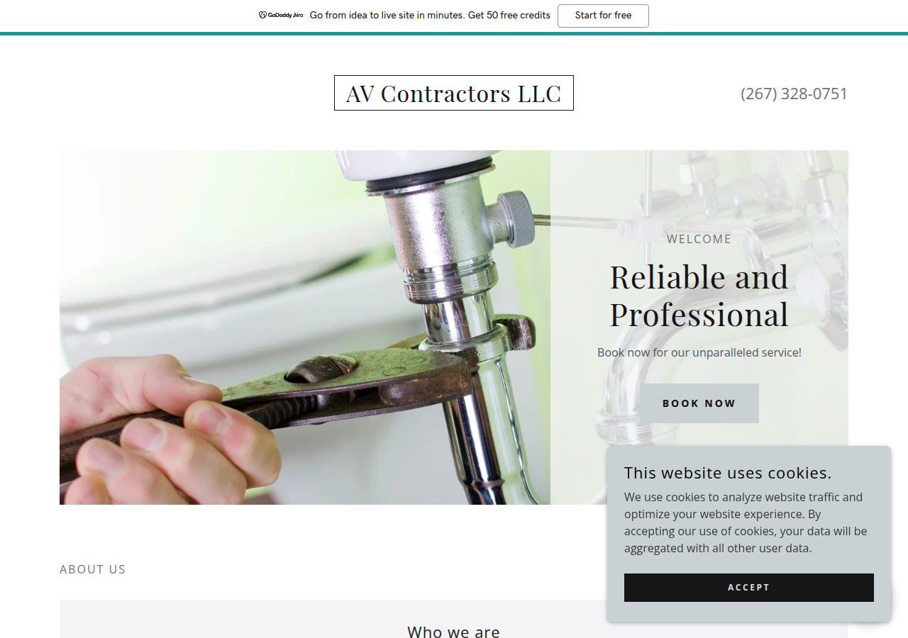 AV Contractors LLC current live website screenshot