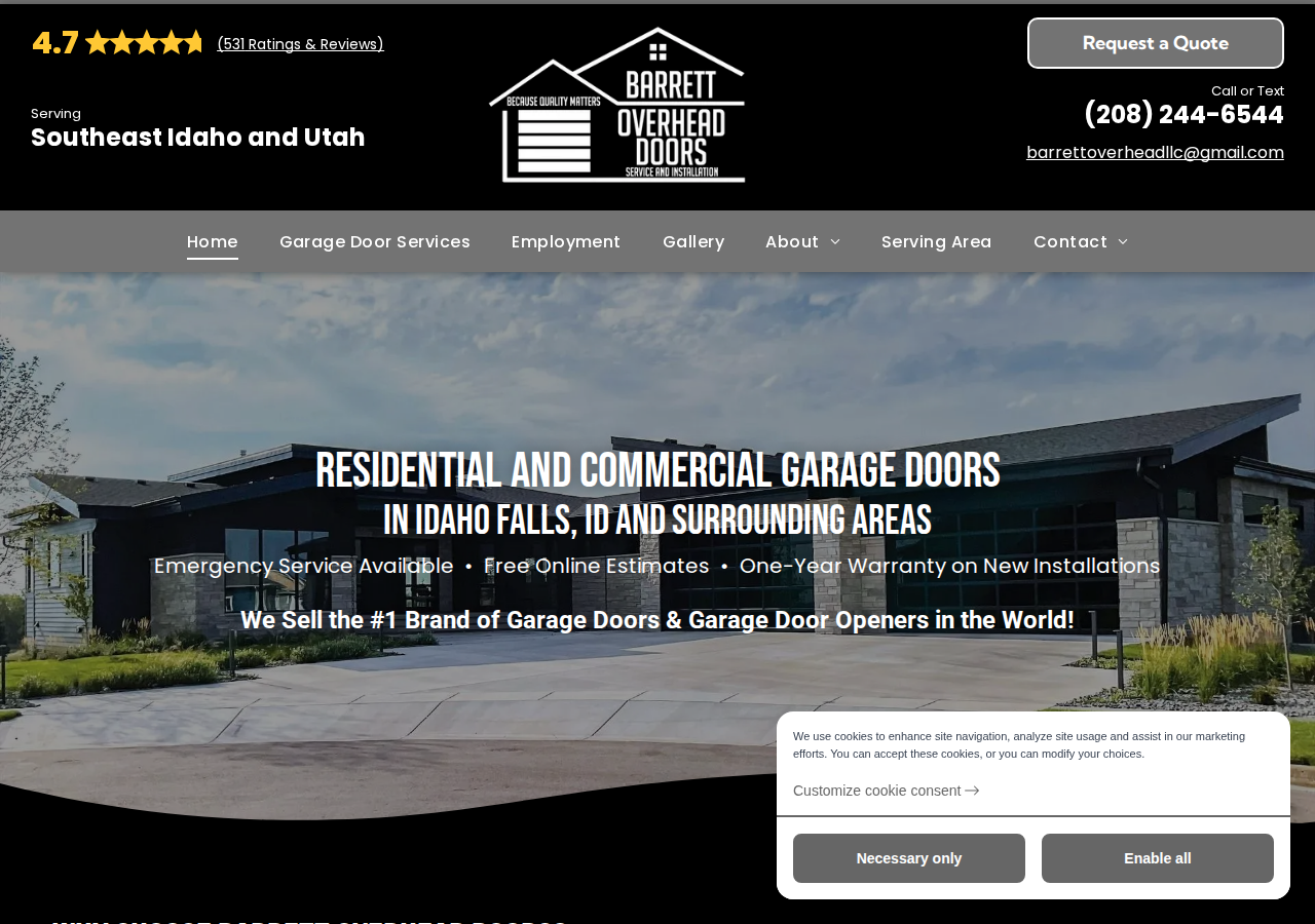 Barrett Overhead Doors current live website screenshot