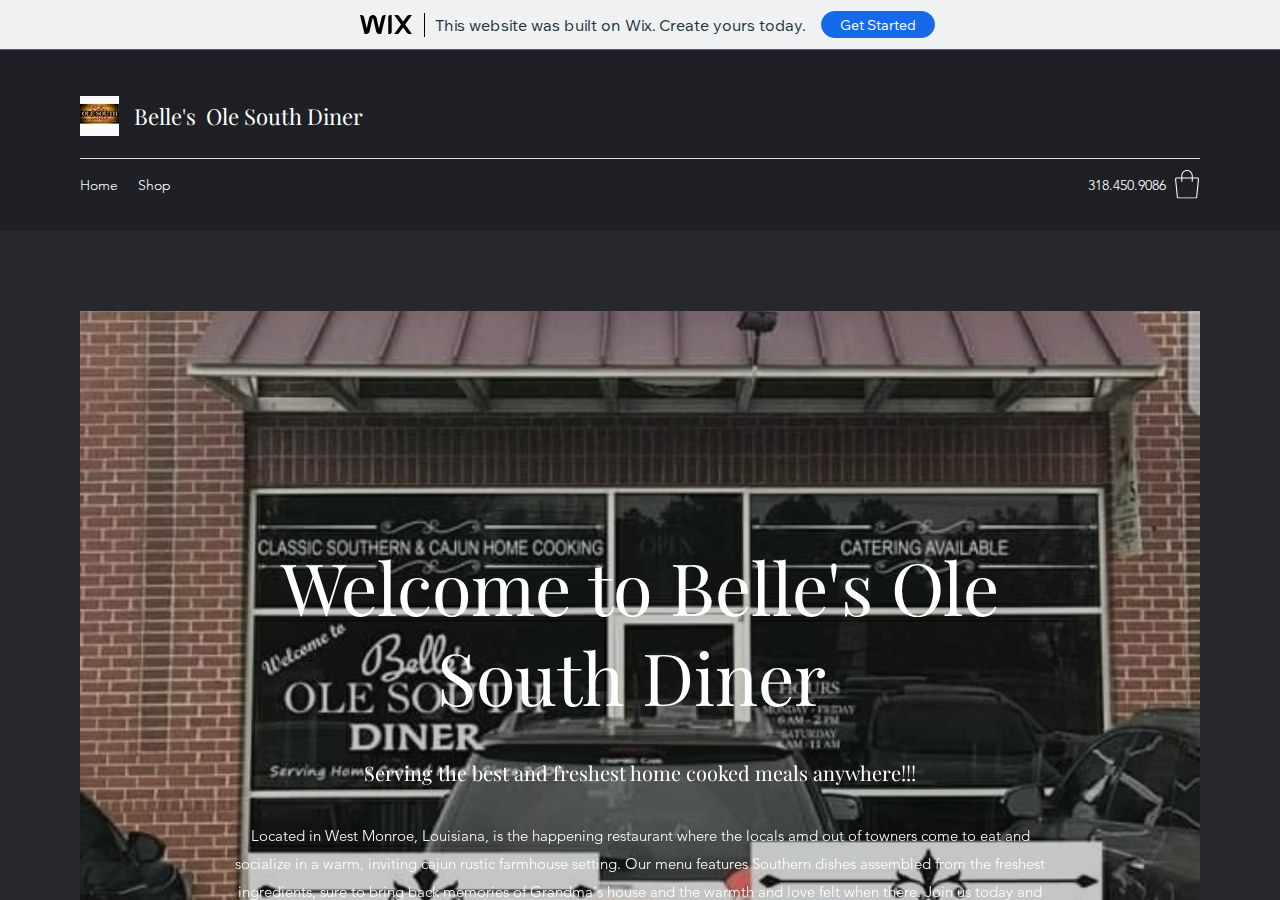 Belle's Ole South Diner current live website screenshot