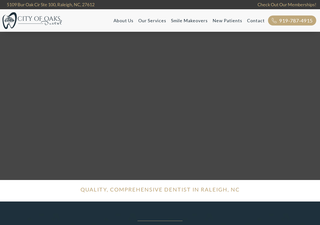 City of Oaks Dental current live website screenshot