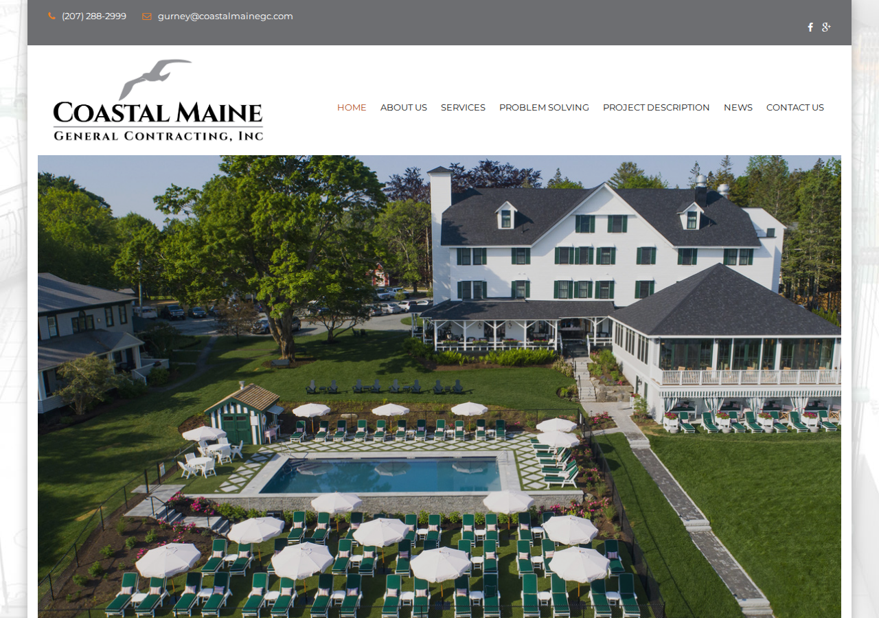 Coastal Maine General Contracting, Inc. current live website screenshot