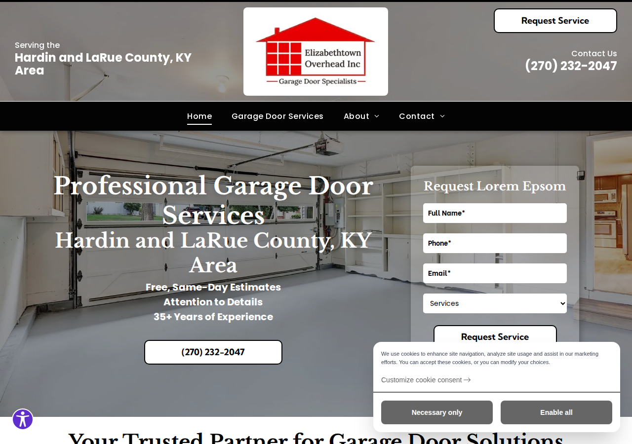 Elizabethtown Overhead Garage Door current live website screenshot