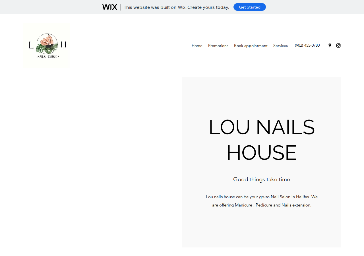Lou Nails House current live website screenshot