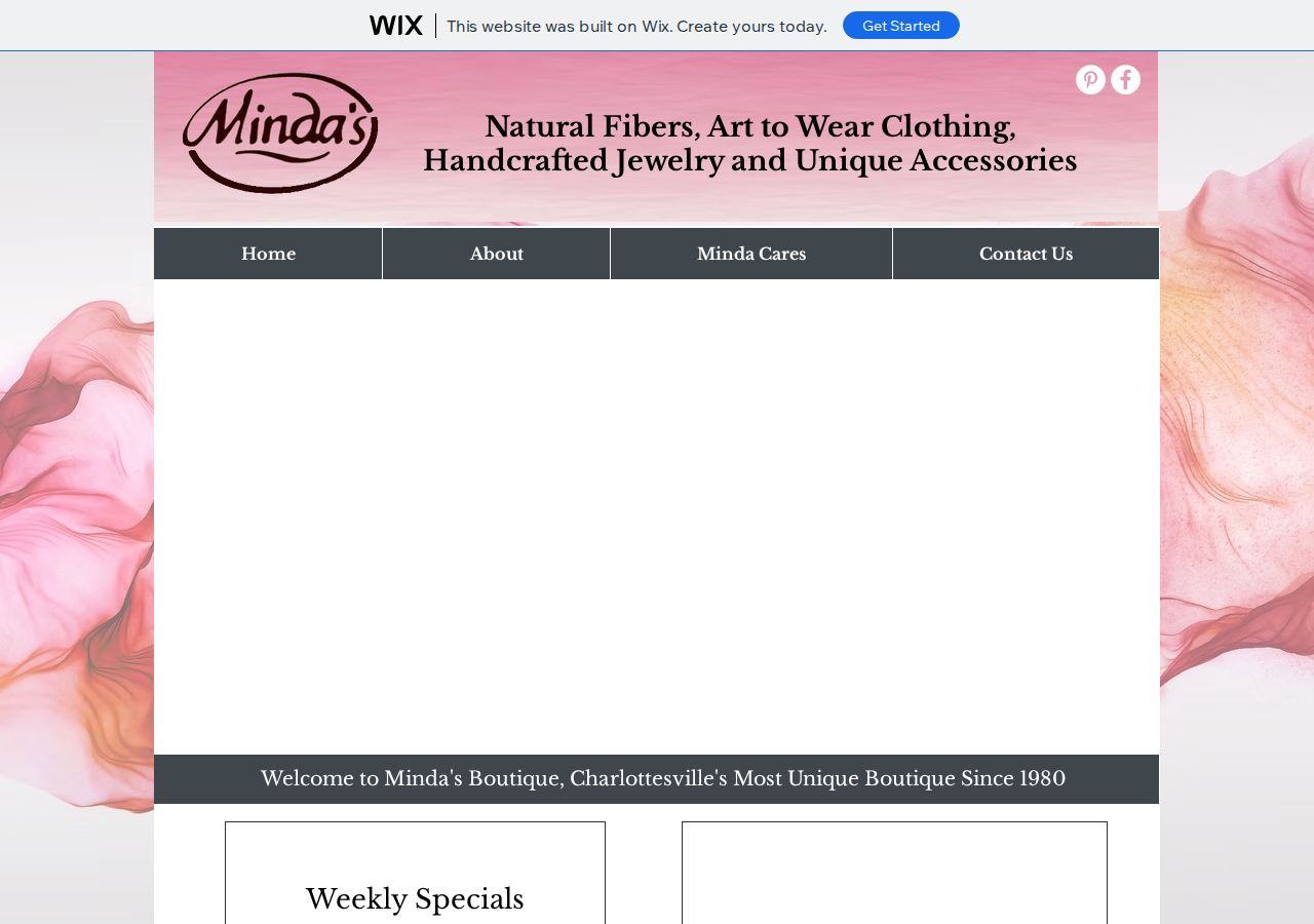 Minda's Boutique current live website screenshot