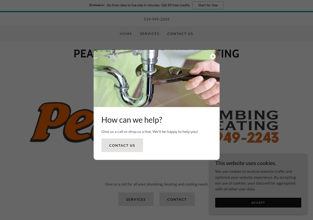 Pearn Plumbing and Heating current live website screenshot