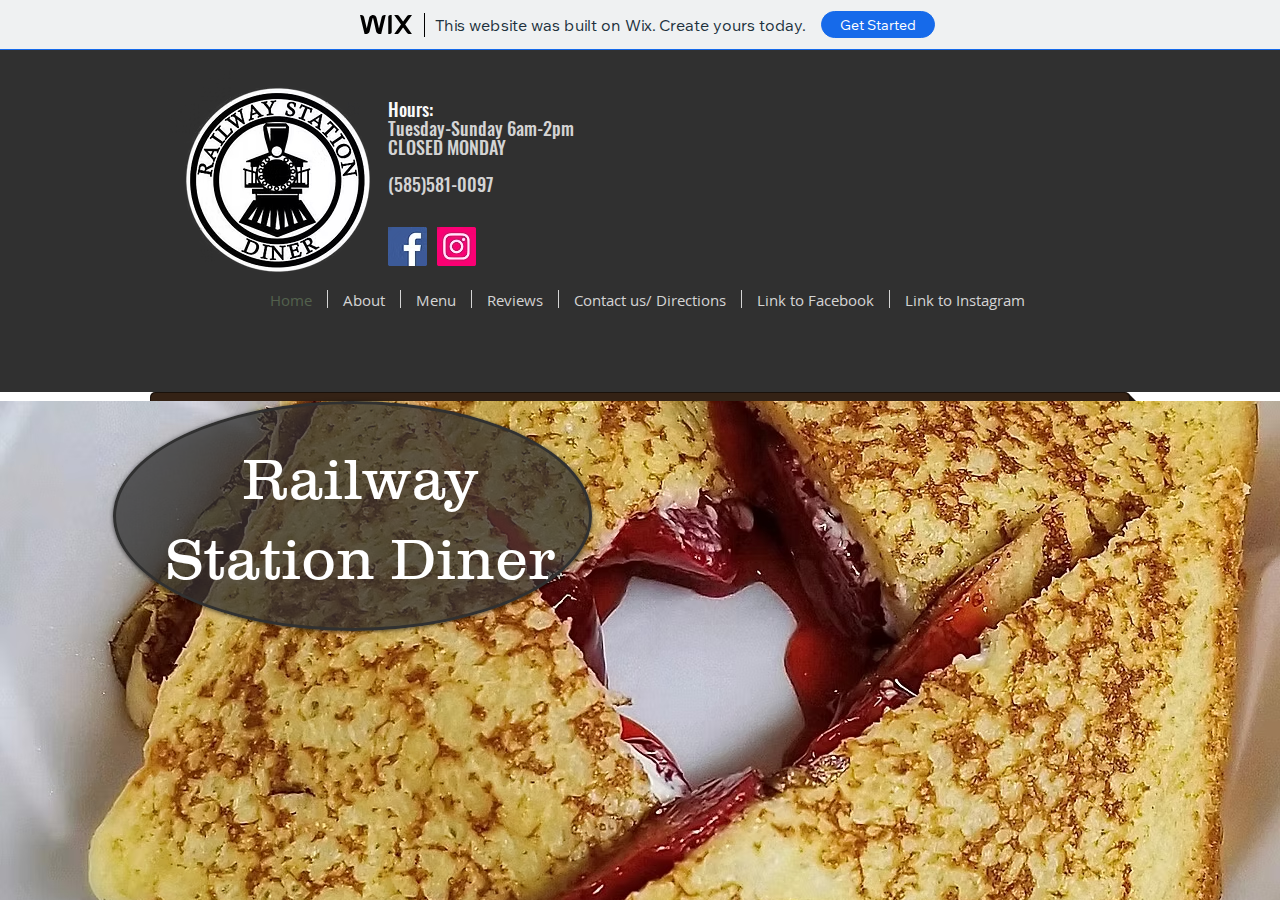 Railway Station Diner current live website screenshot