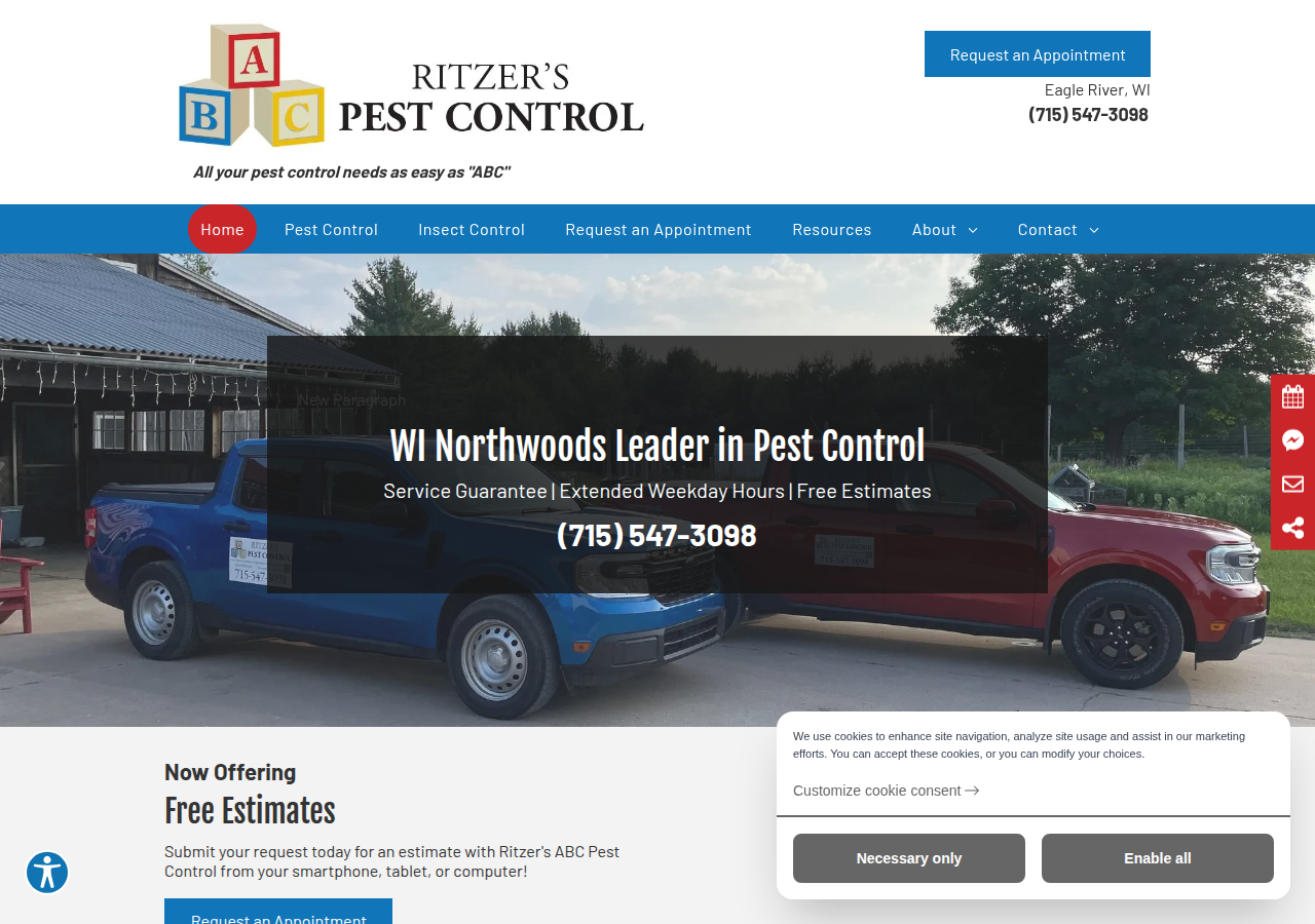 Ritzer's ABC Pest Control current live website screenshot