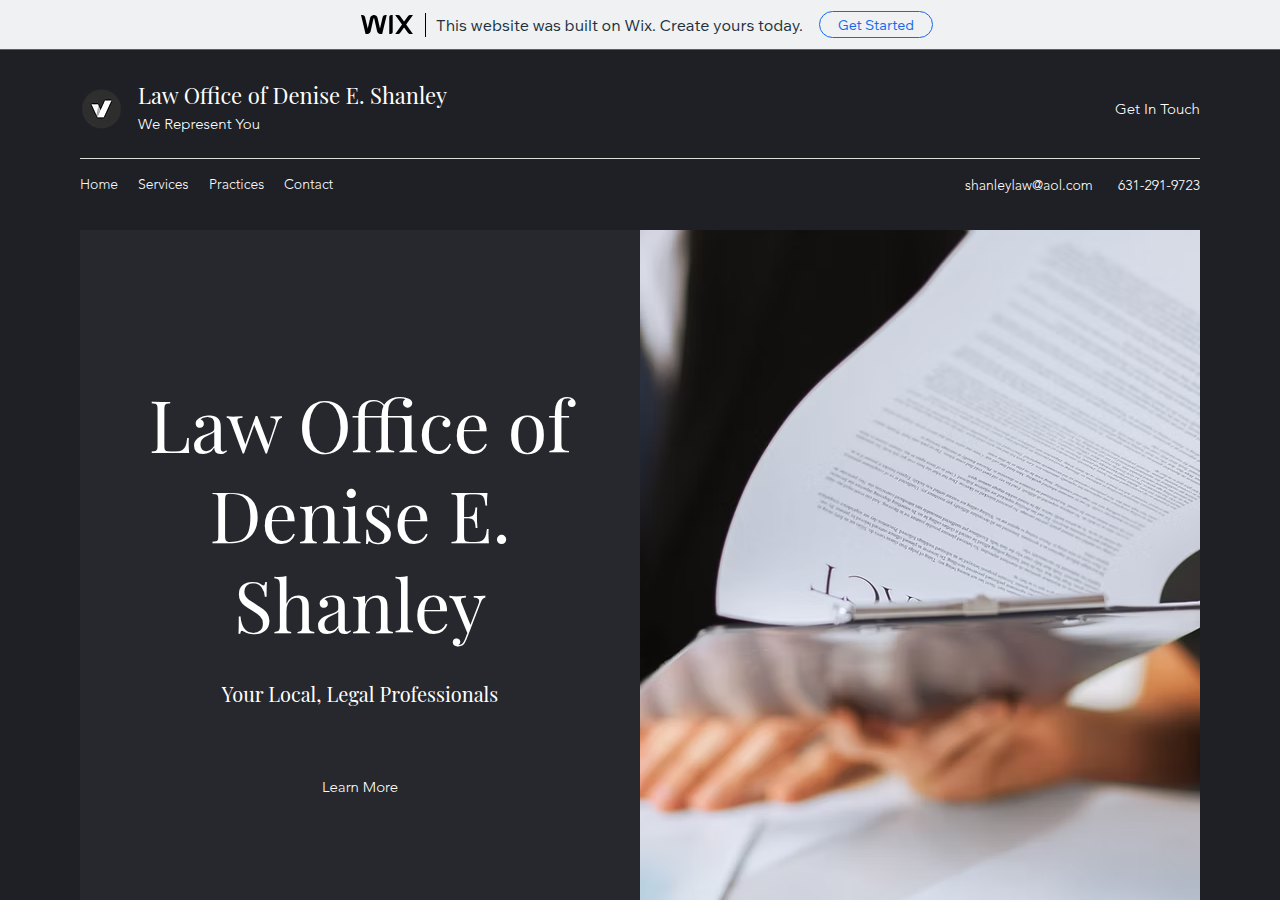 Law Office of Denise E. Shanley current live website screenshot