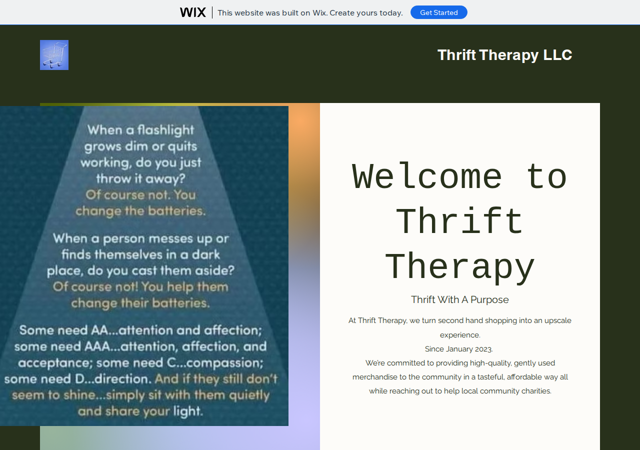 Thrift Therapy current live website screenshot