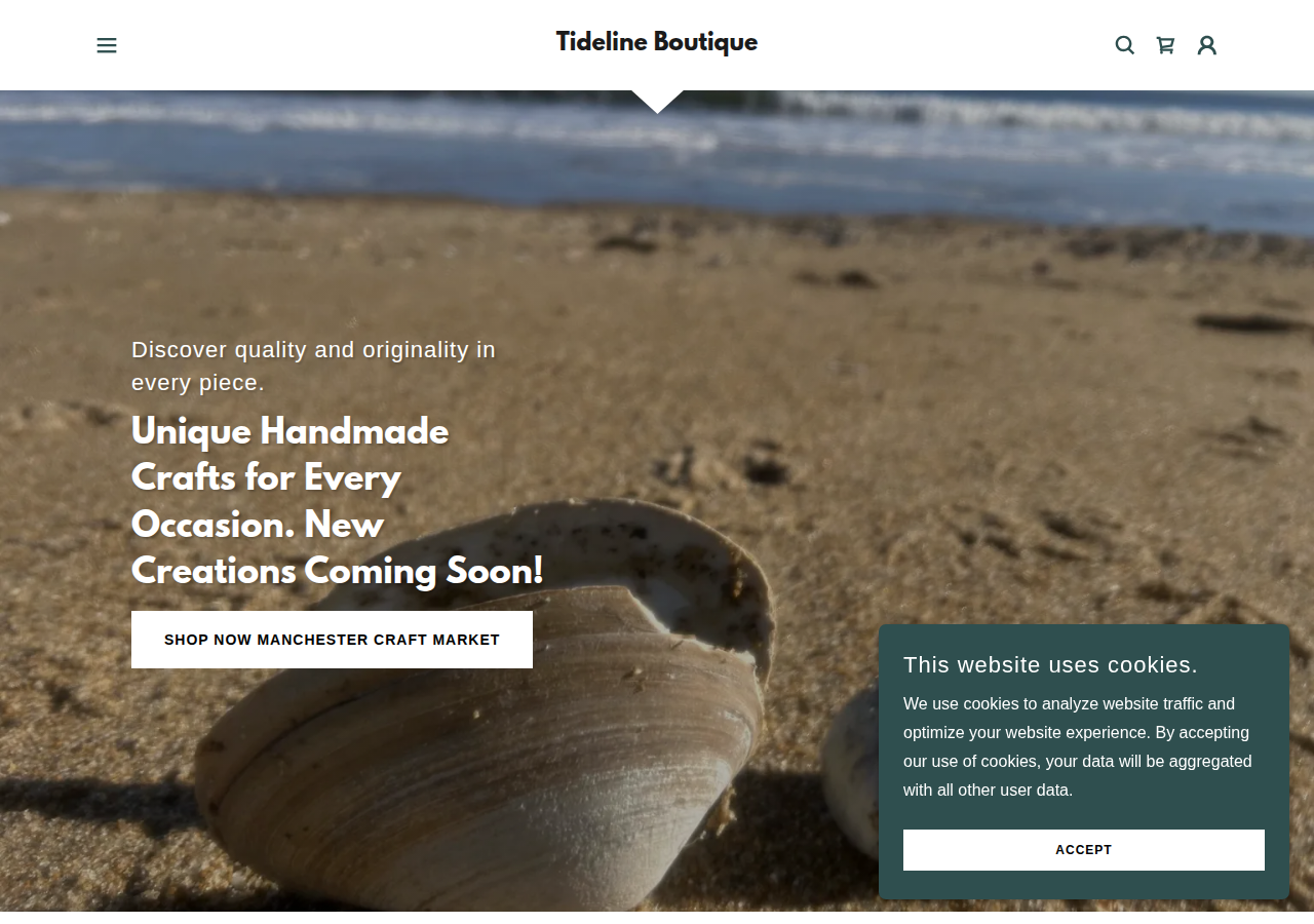Tideline Boutique current live website screenshot