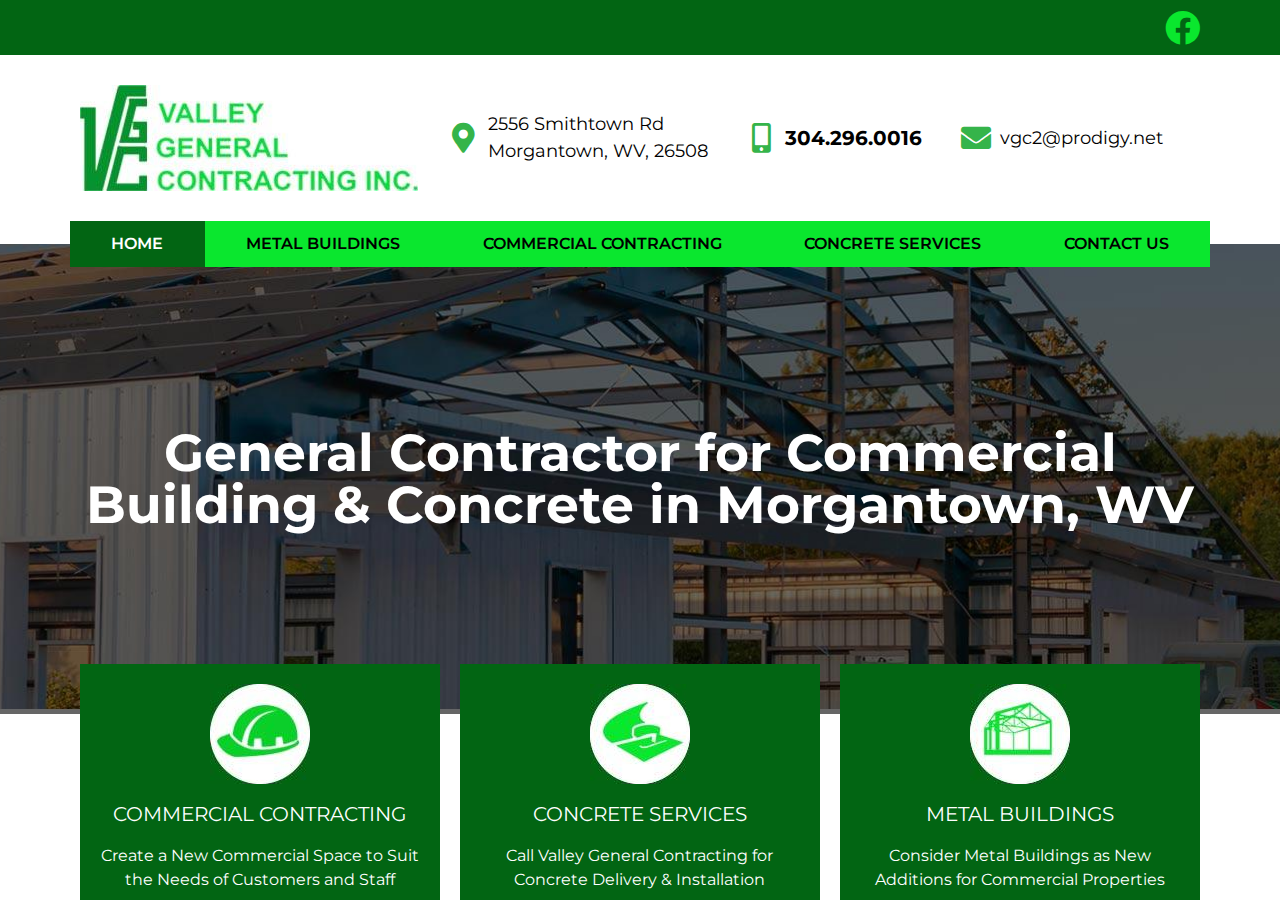 Valley General Contracting Inc. current live website screenshot